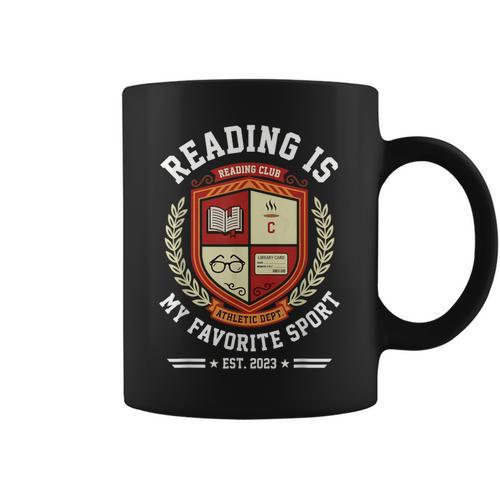 Reading Is My Favorite Sport Varsity Reading Club Book Graphic Print Coffee Mug - Bookorys