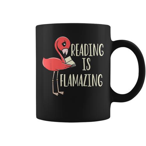 Reading Is Flamazing Reading Lover Book Nerd Bookworm Graphic Print Coffee Mug - Bookorys CA