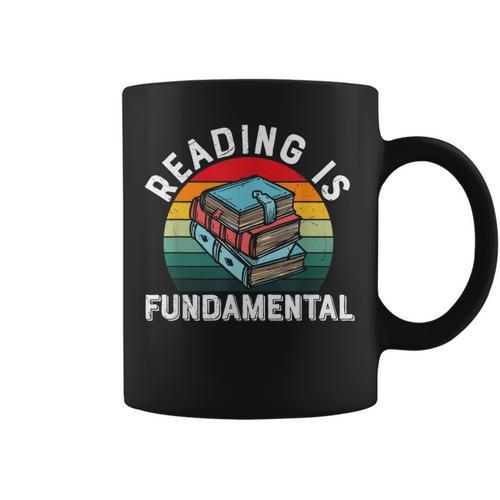 Reading Is Fundamental Book Readers Apparel For Women Men Graphic Print Coffee Mug - Bookorys UK