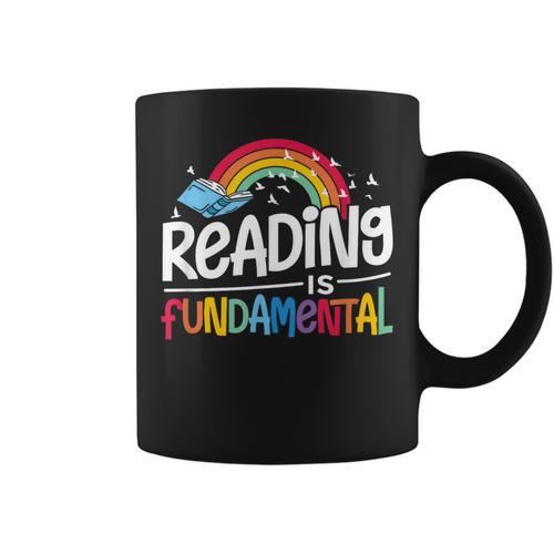 Reading Is Fundamental Poetry Bookworm And Book Reader Graphic Print Coffee Mug - Bookorys UK