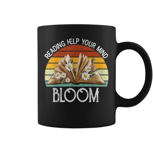 Reading Helps Your Mind Bloom Book Reading Book Lover Graphic Print Coffee Mug - Bookorys