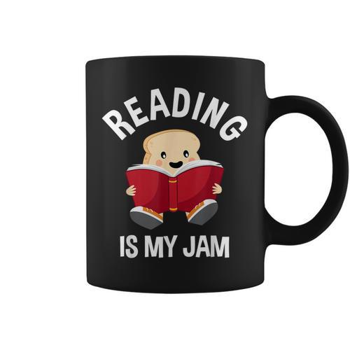 Reading Is My Jam Pun Book Lover & Reading Graphic Print Coffee Mug - Bookorys CA