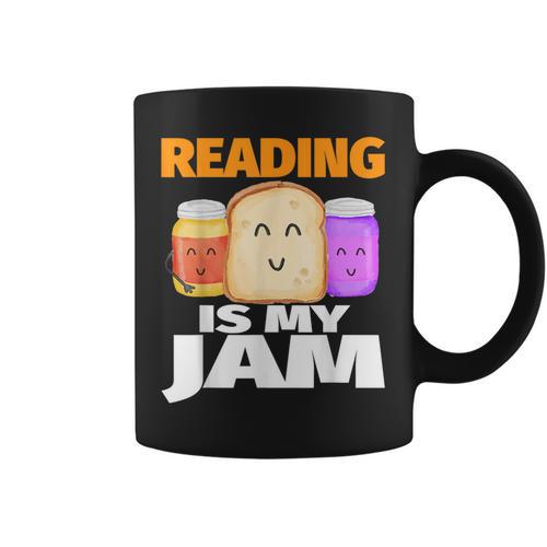 READING IS MY JAM Shirt I Love To Read Books Graphic Print Coffee Mug - Bookorys
