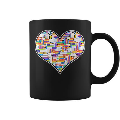 Reading Library Books Lover Heart Librarian Awesome Cute Graphic Print Coffee Mug - Bookorys AU