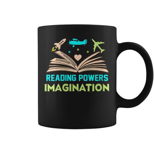 Reading Powers Imagination Book Nerd Reading Graphic Print Coffee Mug - Bookorys UK