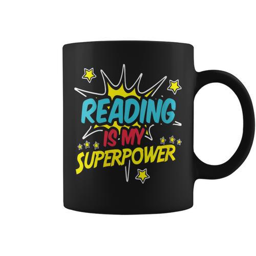 Reading Is My Superpower Book Nerds & Geeks Graphic Print Coffee Mug - Bookorys