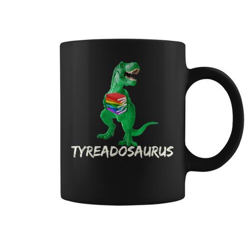 Reading Teacher Read Books Dinosaur Tyreadasaurus For Men Women Girls Kids Graphic Print Coffee Mug - Bookorys AU