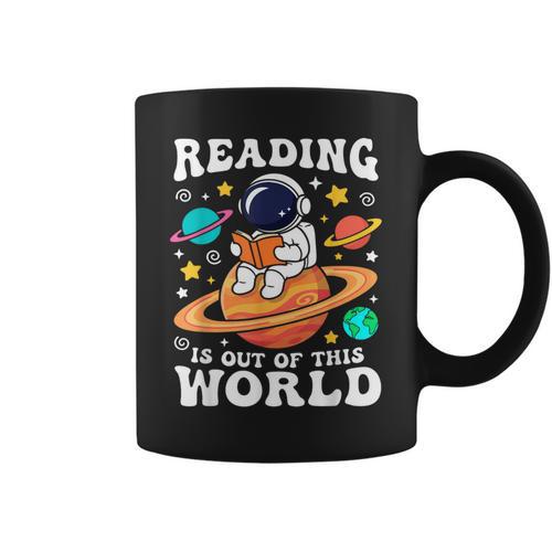 Reading Is Out Of This World Space Books Lover Kids Graphic Print Coffee Mug - Bookorys DE