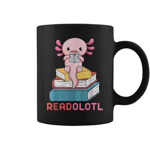 Readolotl Cute Read Axolotl Book Lover Librarian Bookworm Graphic Print Coffee Mug - Bookorys