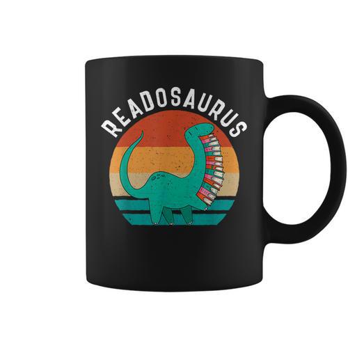 Readosaurus Reading Book Dino Fossils Dinsosaur Graphic Print Coffee Mug - Bookorys
