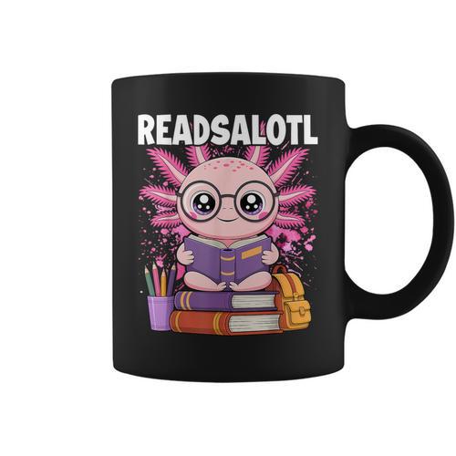 Readsalotl Axolotl Reading Book Bookworm Graphic Print Coffee Mug - Bookorys CA