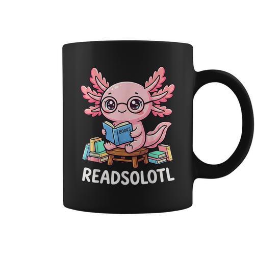 Readsolotl Axolotl Read Books Reading Book Lover Kids Graphic Print Coffee Mug - Bookorys