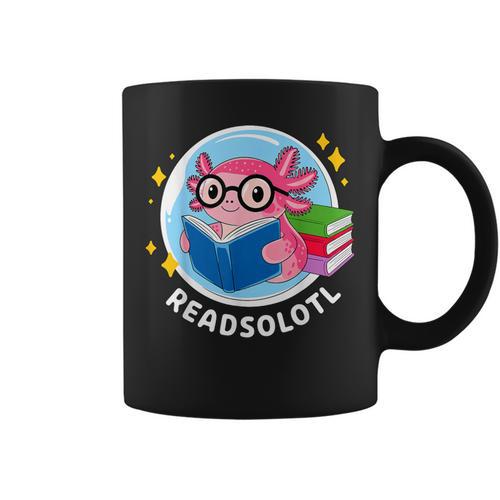 Readsolotl Axolotl Reading Book Graphic Print Coffee Mug - Bookorys