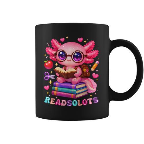 Readsolotl Axolotl Reading Book Lover Teacher Kids Graphic Print Coffee Mug - Bookorys