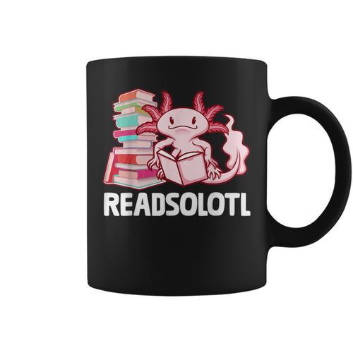 Readsolotl Axolotl Reading Fish Books Lizard Graphic Print Coffee Mug - Bookorys