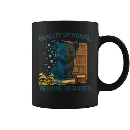 Reality Optional Reading Required Gamer Panther Book Graphic Print Coffee Mug - Bookorys CA