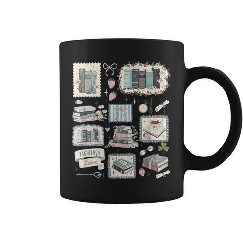 Retro Bookish Collage Vintage Librarian Cottagecore Book Graphic Print Coffee Mug - Bookorys AU