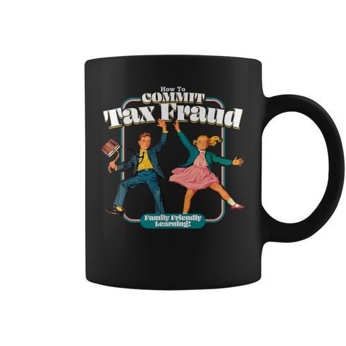 Retro Children's Book Learning Series How To Commit Tax Fraud Family Friendly Learning Graphic Print Coffee Mug - Bookorys