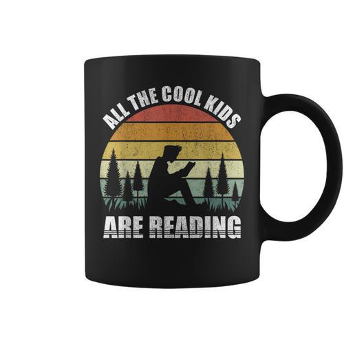Retro All The Cool Kids Are Reading Book Shirt Vintage Graphic Print Coffee Mug - Bookorys DE