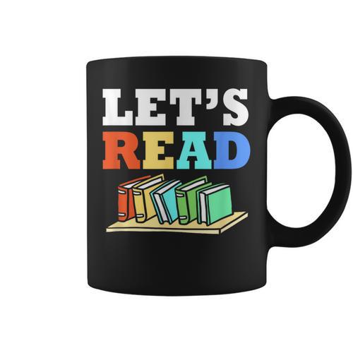 Retro Reading Teacher Book Lover Let's Read Graphic Print Coffee Mug - Bookorys UK