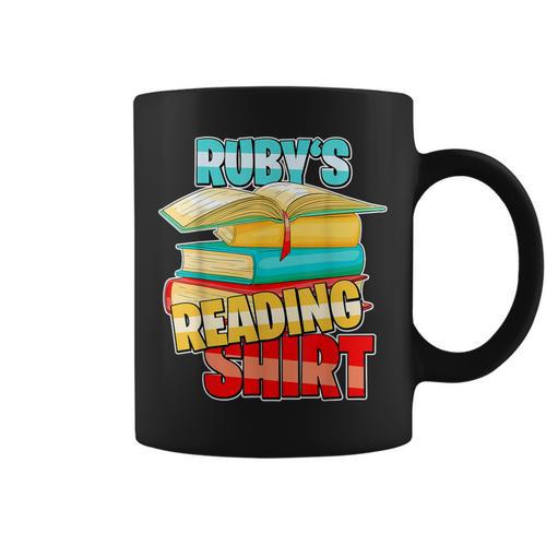 Ruby's Reading Shirt Personalized Book Reading Graphic Print Coffee Mug - Bookorys UK