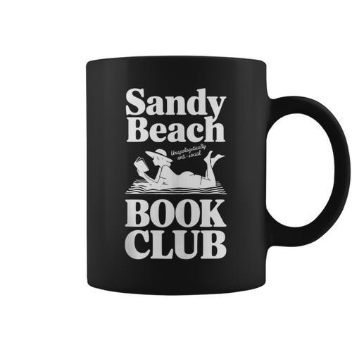 Sandy Beach Book Club Anti-Social Graphic Print Coffee Mug - Bookorys