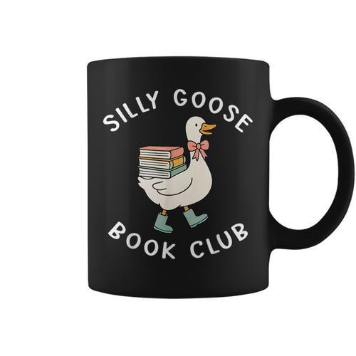 Silly Goose Book Club Bookish Reader Bookworm Reading Graphic Print Coffee Mug - Bookorys