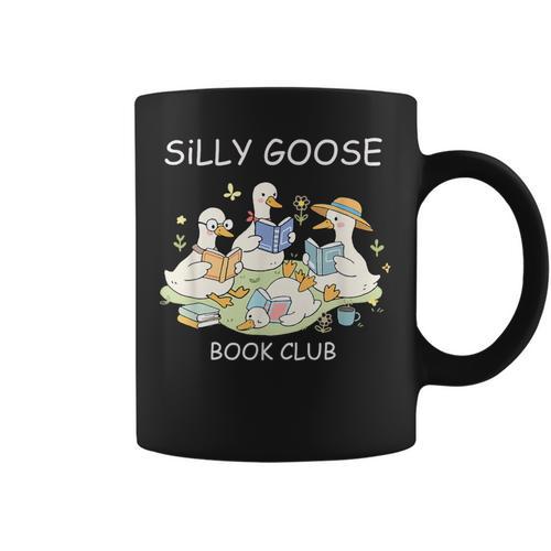 Silly Goose-Book Club Goose Reader Lover Bookish Graphic Print Coffee Mug - Bookorys