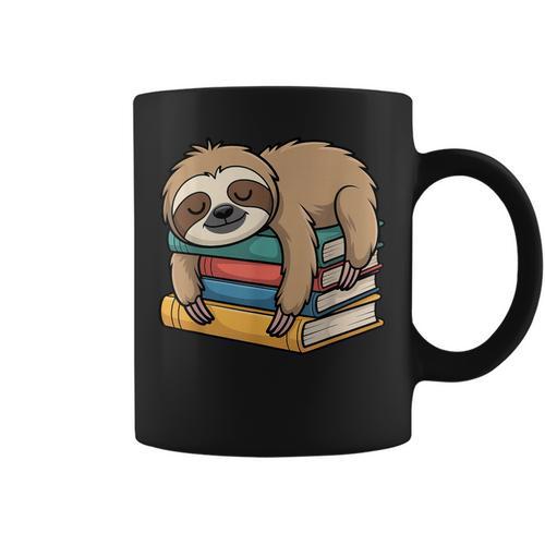 Sloth Sleeping On Books Graphic Print Coffee Mug - Bookorys UK