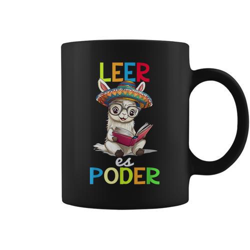 Spanish Reading Book Lover Sloth Maestra Leer Es Poder Graphic Print Coffee Mug - Bookorys