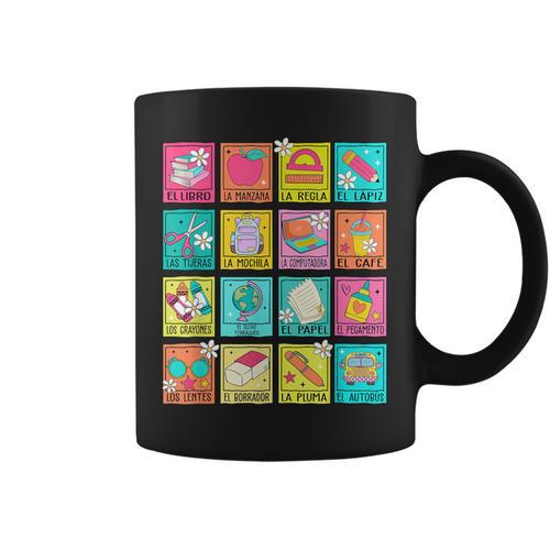 Spanish Teacher Book Back To School Graphic Print Coffee Mug - Bookorys UK