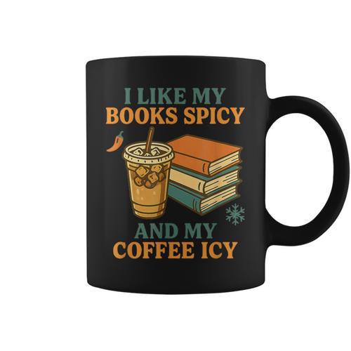 Spicy Books And Iced Coffee Book Lover Smut Reader Graphic Print Coffee Mug - Bookorys UK