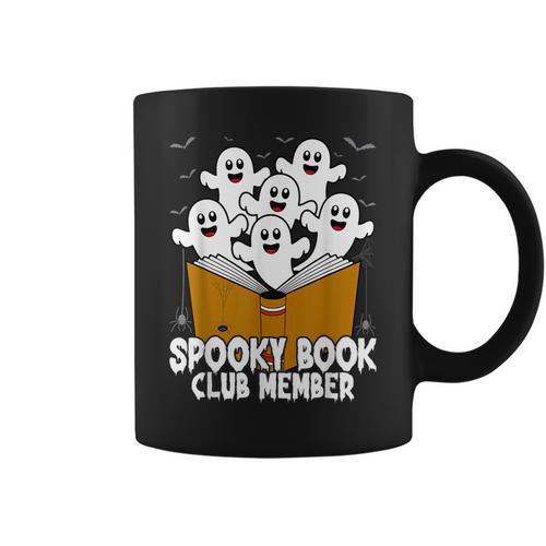 Spooky Book Club Member Halloween Bookish Ghost Lover Graphic Print Coffee Mug - Bookorys