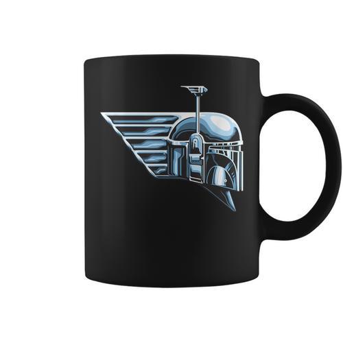 Star Wars The Book Of Boba Fett Chrome Helmet Logo Graphic Print Coffee Mug - Bookorys