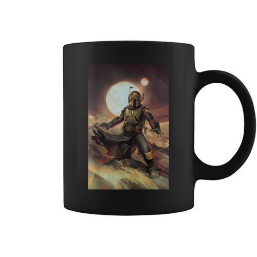 Star Wars The Book Of Boba Fett Combat Pose Portrait Graphic Print Coffee Mug - Bookorys