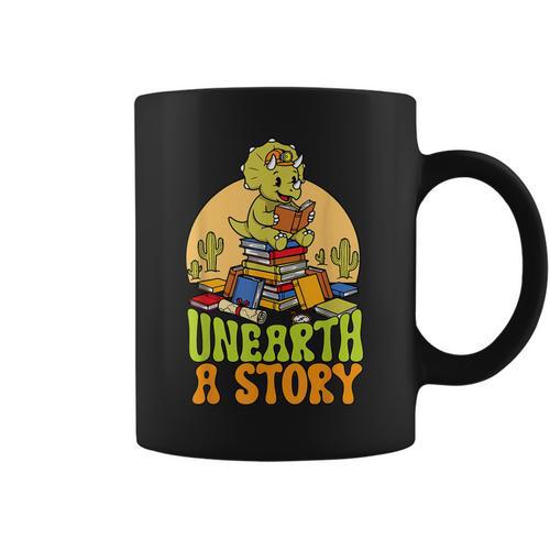 Summer Reading Teacher Unearth a Story Library Book Lover Graphic Print Coffee Mug - Bookorys AU