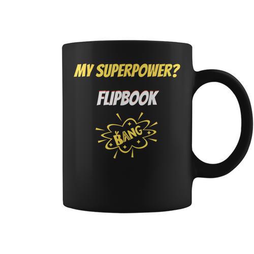 My Superpower Flipbook Comic Style Superpower Graphic Print Coffee Mug - Bookorys