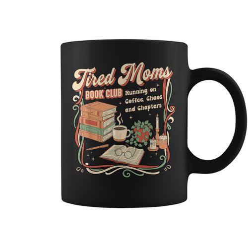 Tired Moms Book Club Retro Reading Lover Moms Graphic Print Coffee Mug - Bookorys