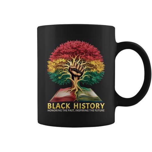 History Inspiring Future Fist Tree Book Roots Graphic Print Coffee Mug - Bookorys UK