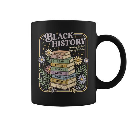History Month Books Black African American Teachers Graphic Print Coffee Mug - Bookorys
