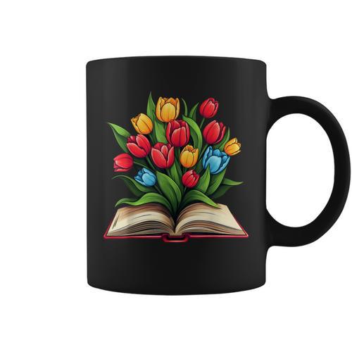 Tulips Flowers Book Floral Graphic Print Coffee Mug - Bookorys CA