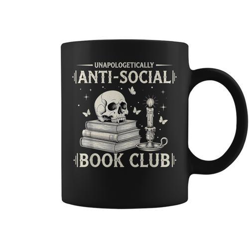 Unapologetically Anti-Social Book Club Introvert Reader Graphic Print Coffee Mug - Bookorys