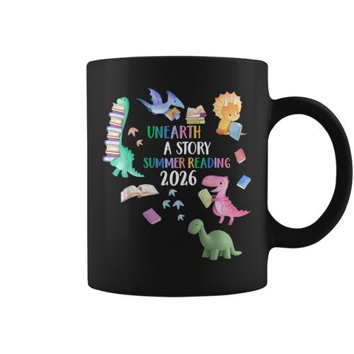 Unearth a Story Dinosaur Book 2026 Summer Reading Program Graphic Print Coffee Mug - Bookorys