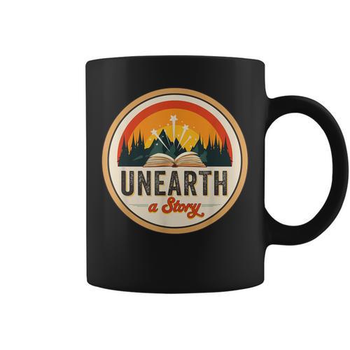 Unearth a Story Summer Reading 2026 Book Vintage Retro Graphic Print Coffee Mug - Bookorys UK