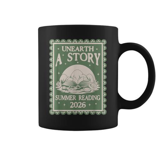 Unearth a Story Summer Reading 2026 Palaeontologists Book Graphic Print Coffee Mug - Bookorys CA