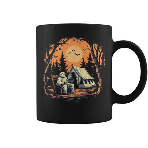Vintage Ghost Book Reading Camping Gothic Halloween Teachers For Men Women Kids Graphic Print Coffee Mug - Bookorys