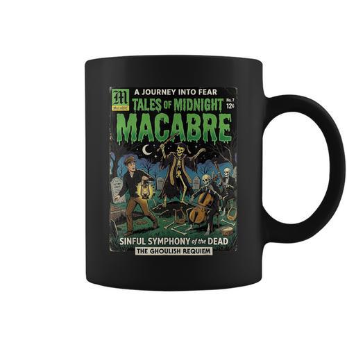 Vintage Retro Horror Comic Book Cover Skeleton Macabre Graphic Print Coffee Mug - Bookorys