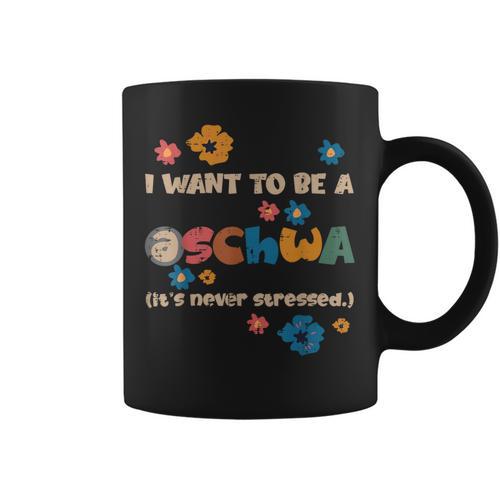 I Want To Be A Schwa Read Book Reading Librarian Graphic Print Coffee Mug - Bookorys UK