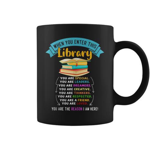 When You Enter This Library Book Reading Lover Reader Graphic Print Coffee Mug - Bookorys