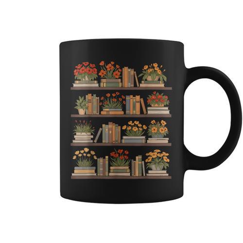 Whimsical Books And Blooms Graphic Print Coffee Mug - Bookorys DE